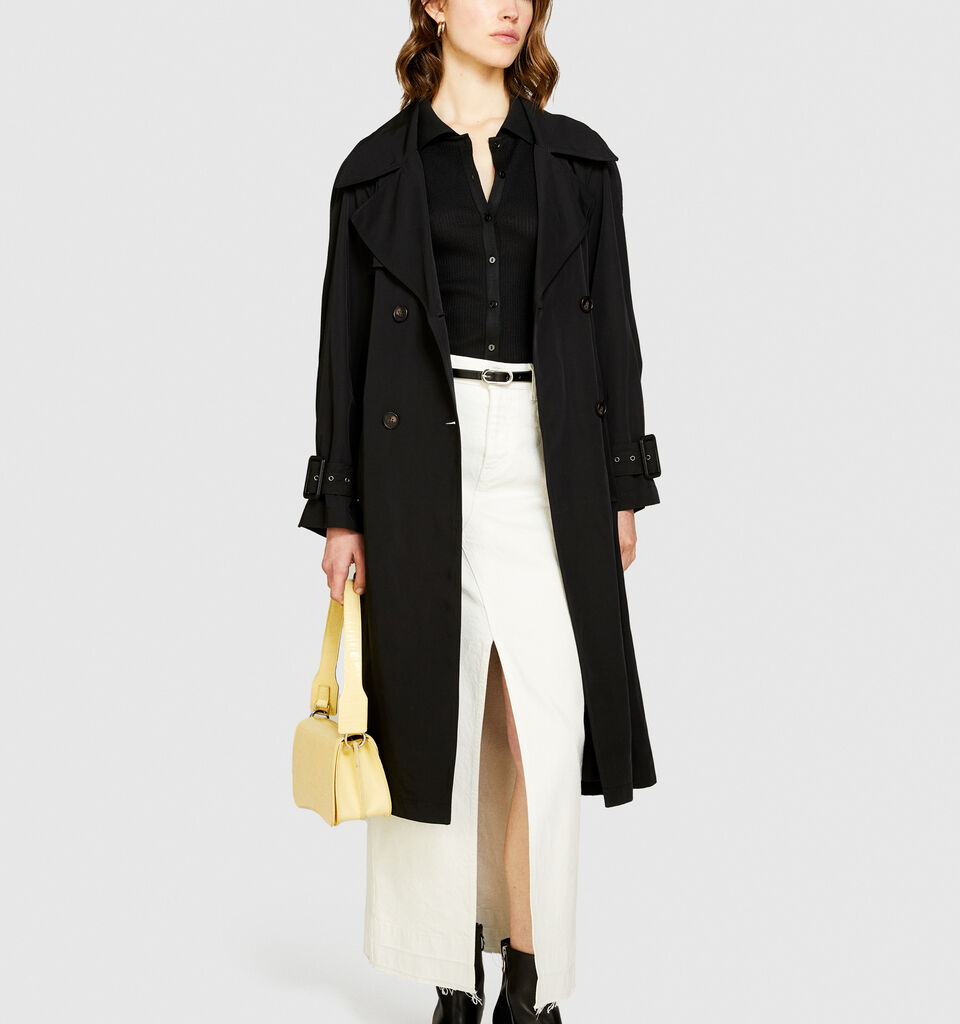 Glossy trench coat - women's trench coats & rain coats - Black | Sisley image number 1
